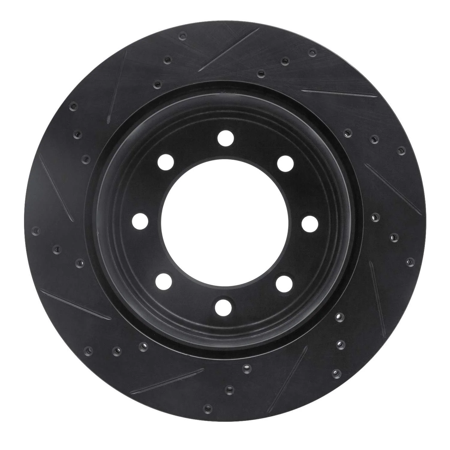R1 Concepts 11-22 Ford F-350 Super Duty 4WD Rear Right Drilled & Slotted Black Brake Rotor - Image 2