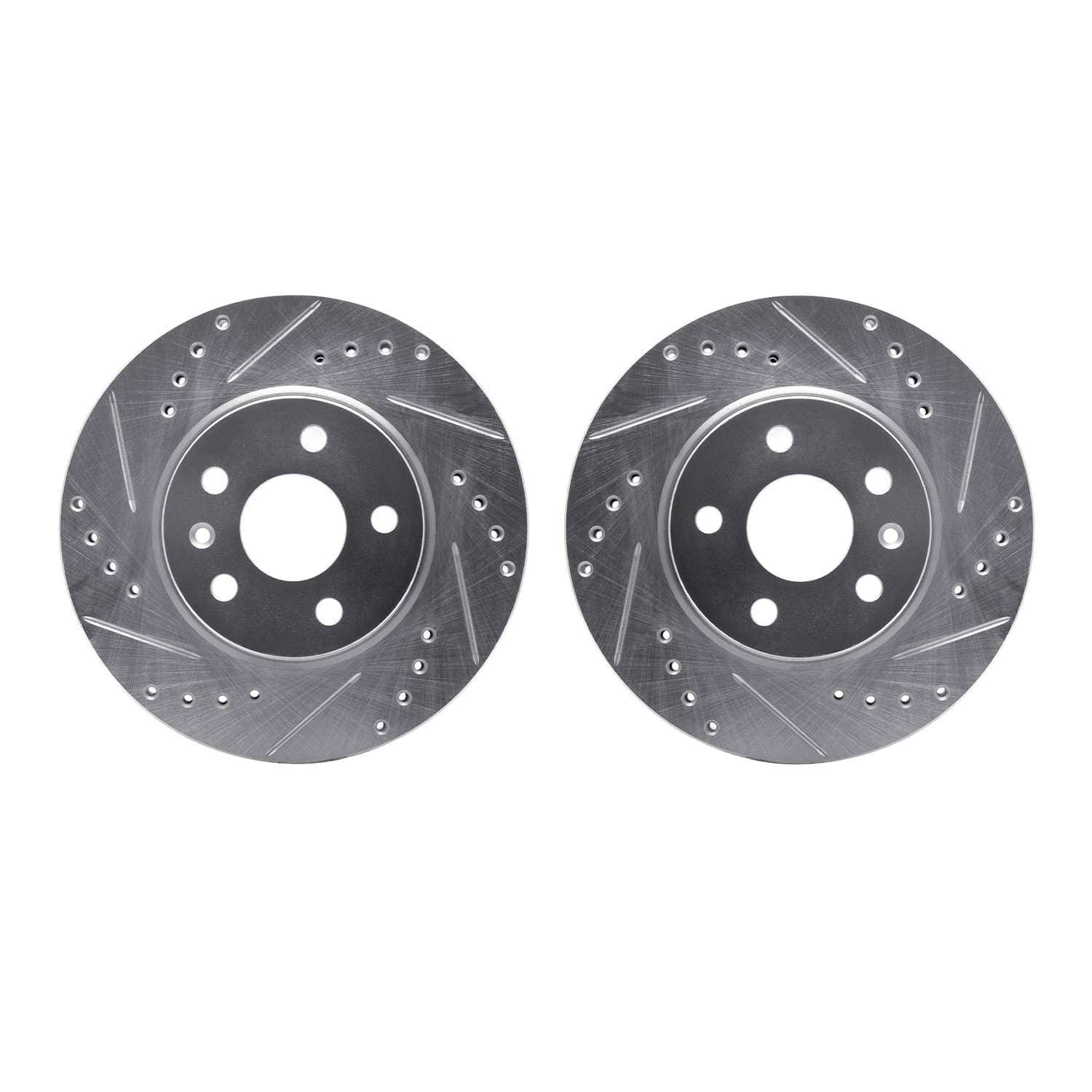 R1 Concepts 11-23 Chevrolet Cruze Front Drilled & Slotted Silver Brake Rotor Set