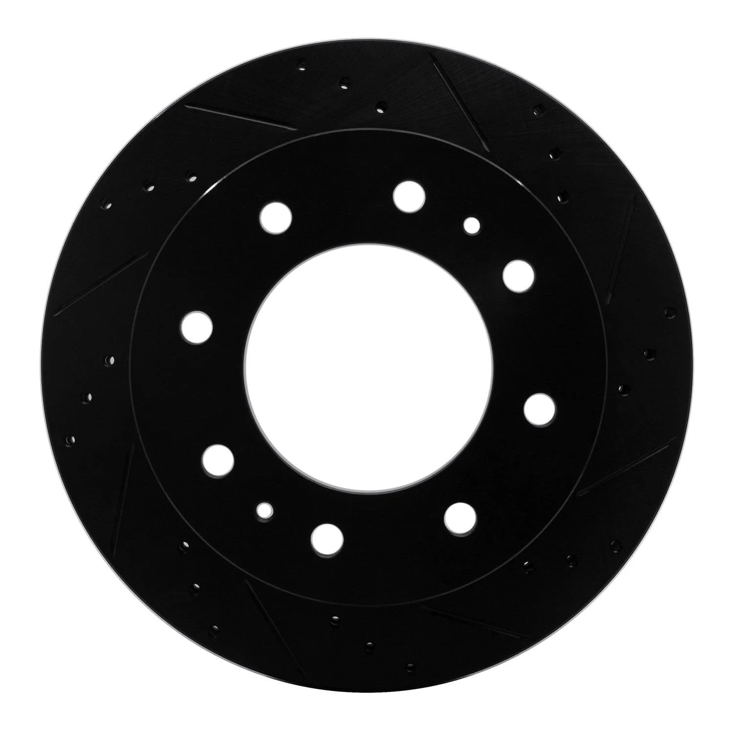 R1 Concepts 11-25 Chevrolet Silverado 3500 HD Rear Right Drilled & Slotted Black Brake Rotor