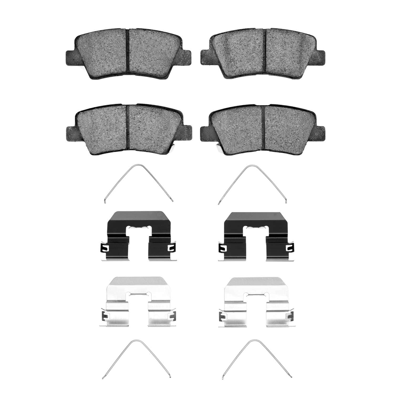 R1 Concepts 11-25 Dodge Attitude (Mexico) Rear Ceramic Brake Pads & Hardware Kit