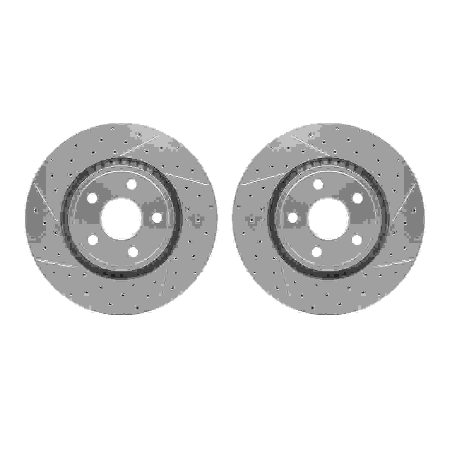 R1 Concepts 11-25 Dodge Durango Front Drilled & Slotted Carbon Coated Brake Rotor Set