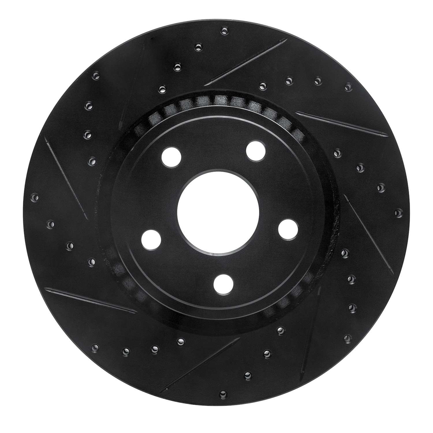 R1 Concepts 11-25 Dodge Durango Front Left Drilled & Slotted Black Brake Rotor