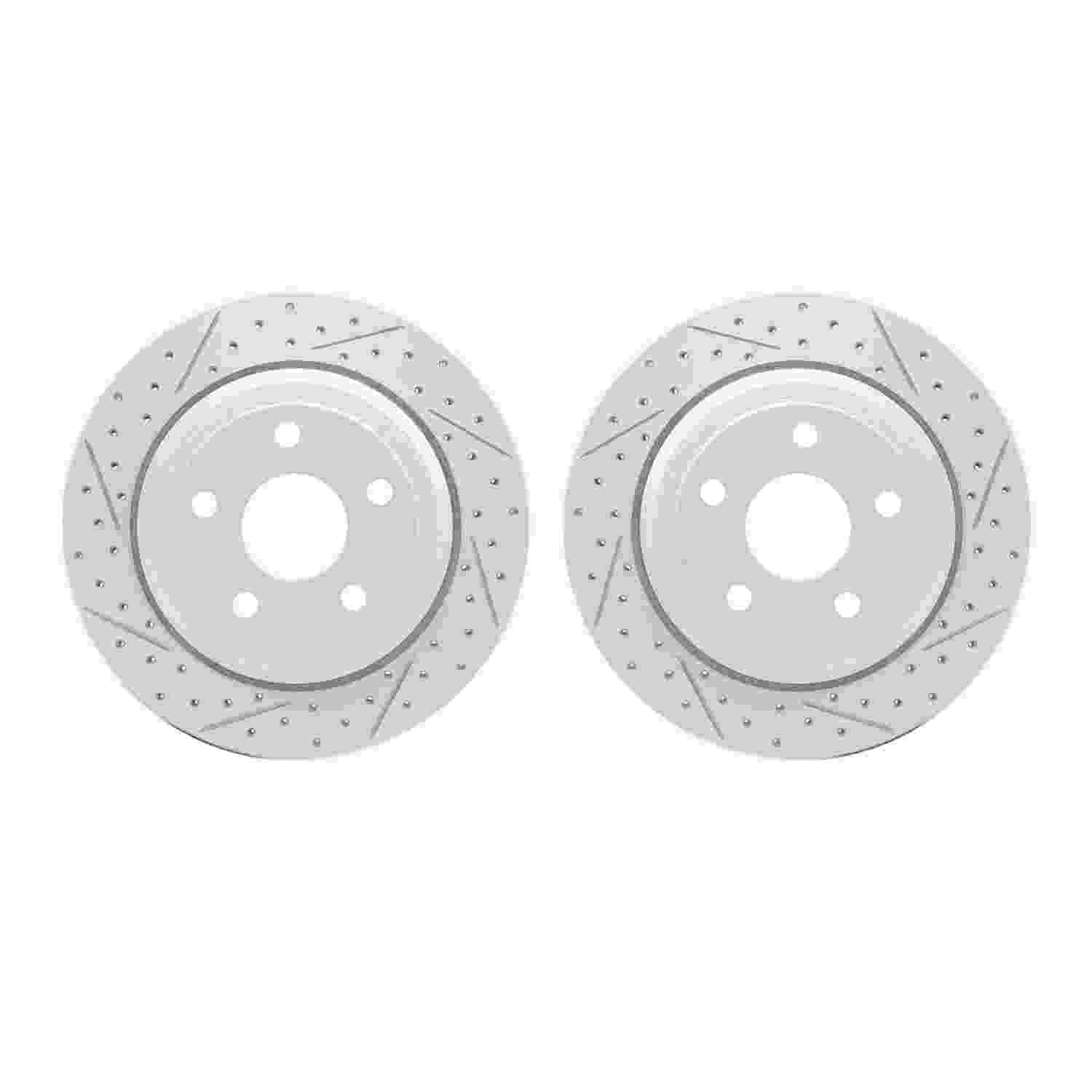 R1 Concepts 11-25 Dodge Durango Rear Drilled & Slotted Carbon Coated Brake Rotor Set