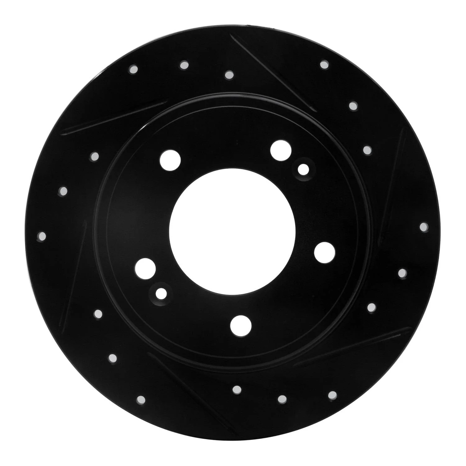 R1 Concepts 11-25 Hyundai Elantra Coupe Rear Right Drilled & Slotted Black Brake Rotor