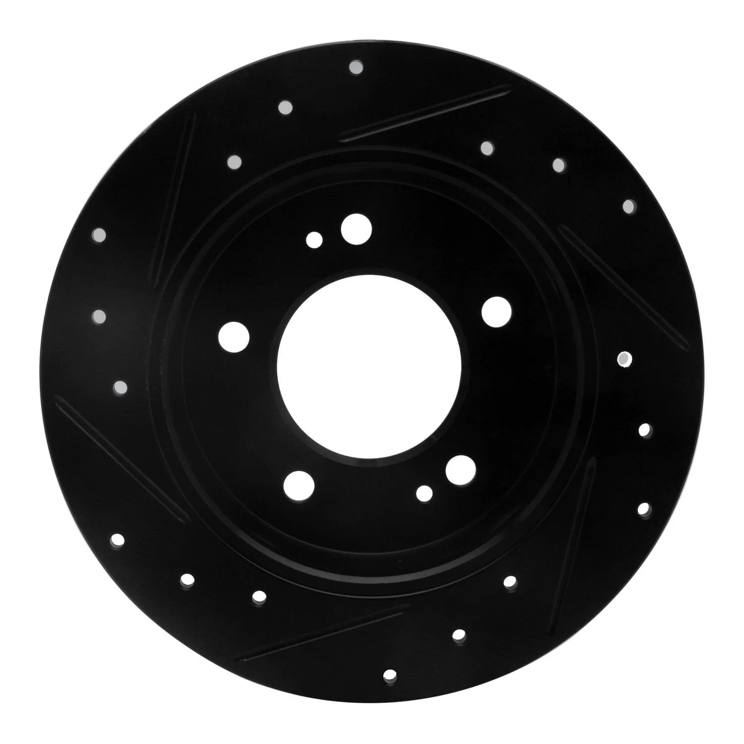 R1 Concepts 11-25 Hyundai Elantra Coupe Rear Right Drilled & Slotted Black Brake Rotor - Image 2