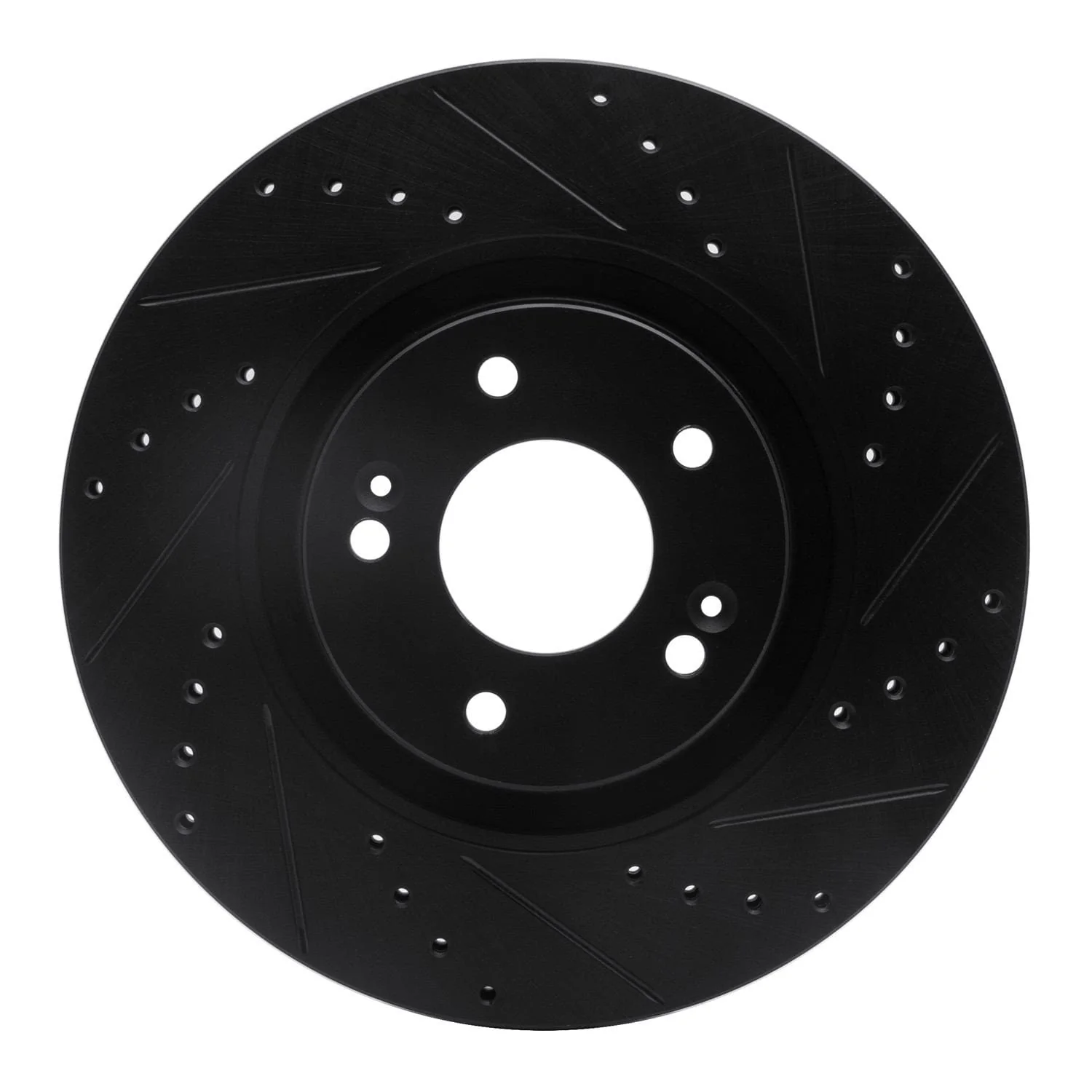 R1 Concepts 11-25 Hyundai Tucson Front Right Drilled & Slotted Black Brake Rotor
