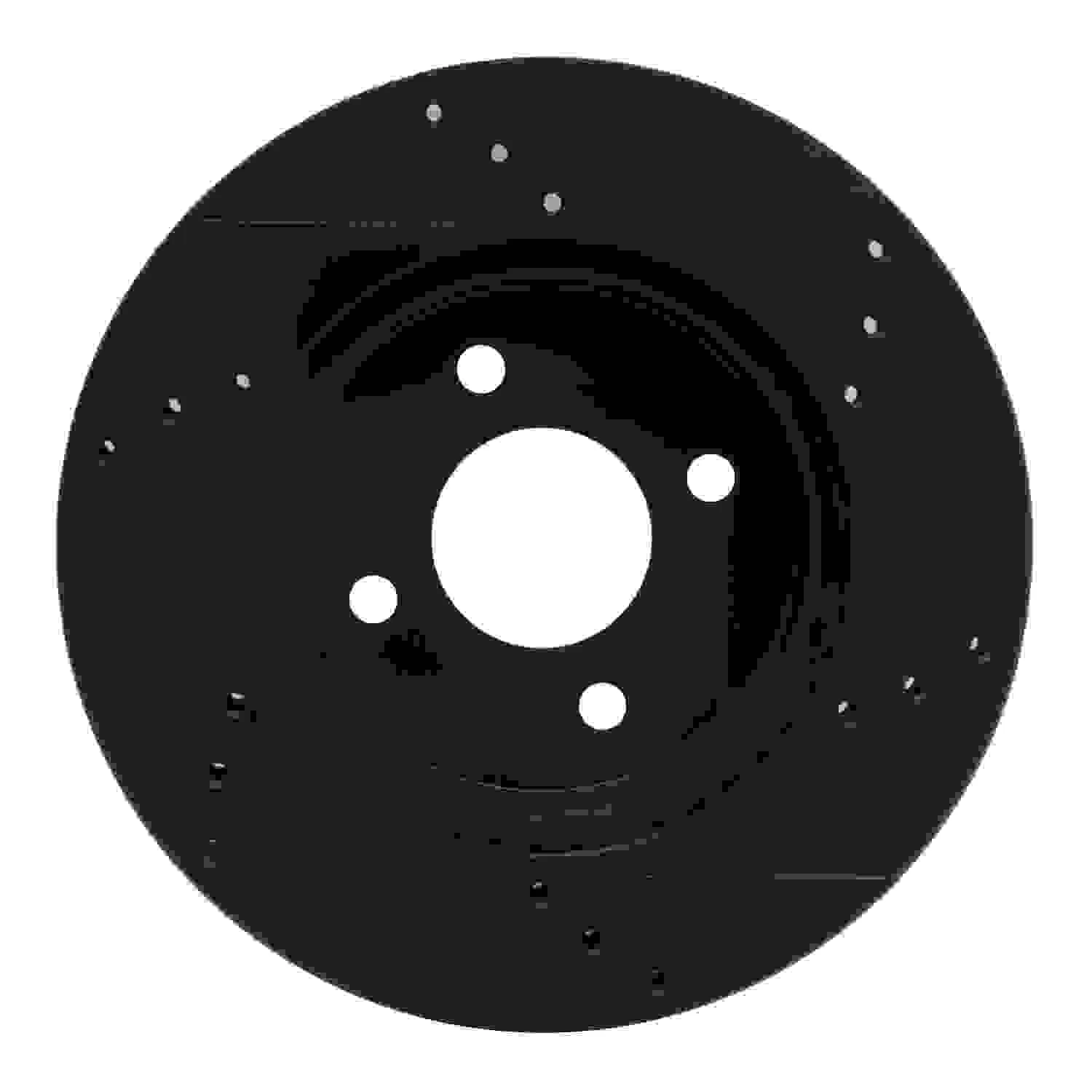 R1 Concepts 11-25 Nissan Note (Mexico) Front Left Drilled & Slotted Black Brake Rotor - Image 2