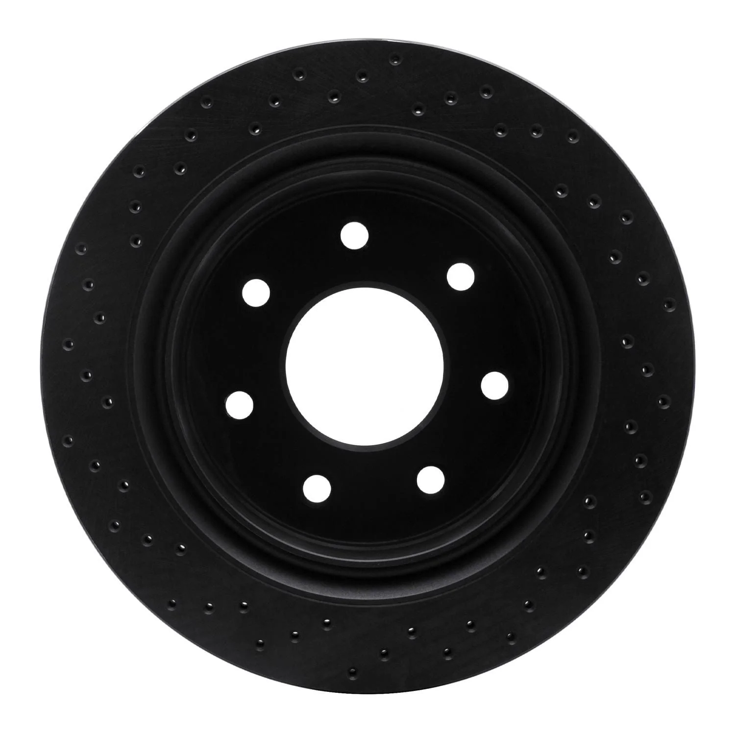 R1 Concepts 12-14 Ford F-150 2WD Rear Right Drilled Black Brake Rotor - Image 2