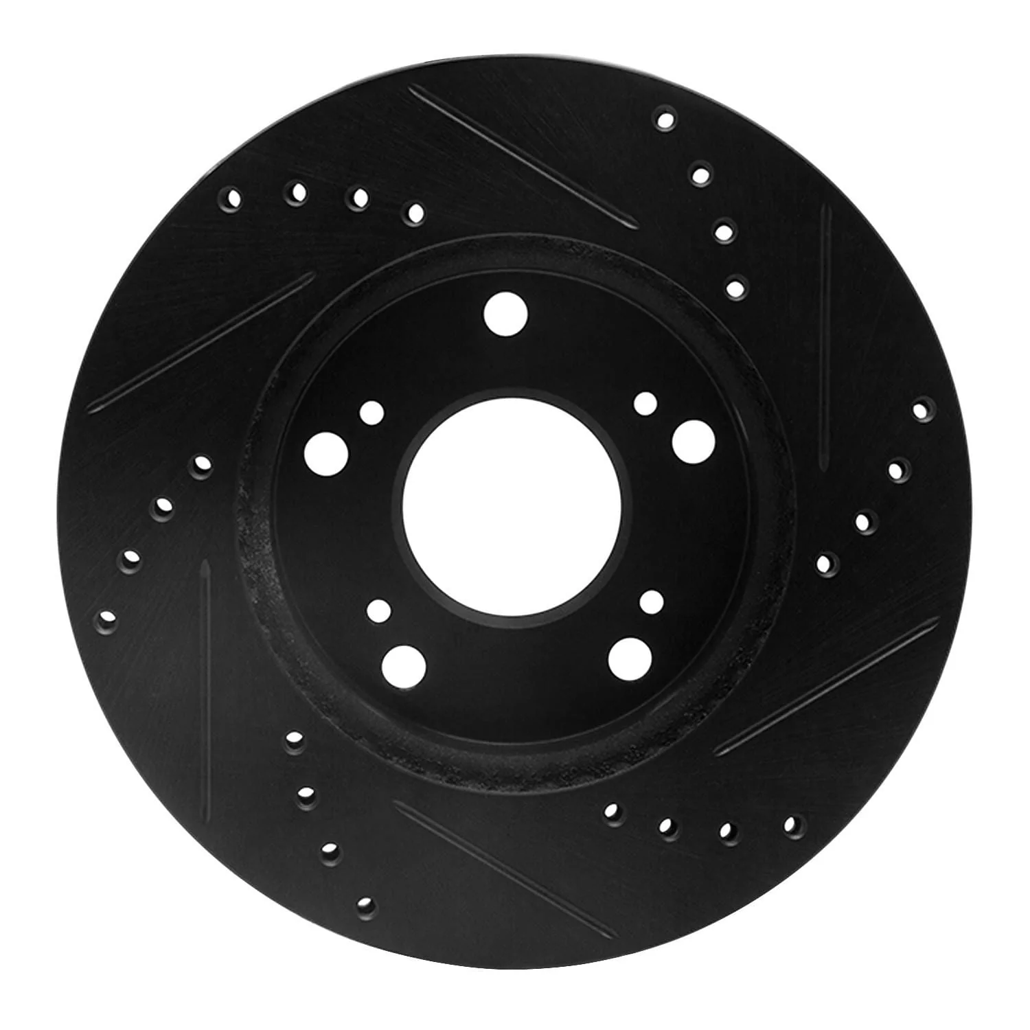 R1 Concepts 12-15 Acura ILX Front Left Drilled & Slotted Black Brake Rotor - Image 2