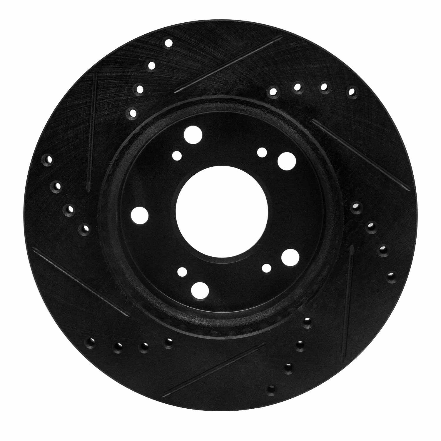 R1 Concepts 12-15 Acura ILX Front Right Drilled & Slotted Black Brake Rotor - Image 2