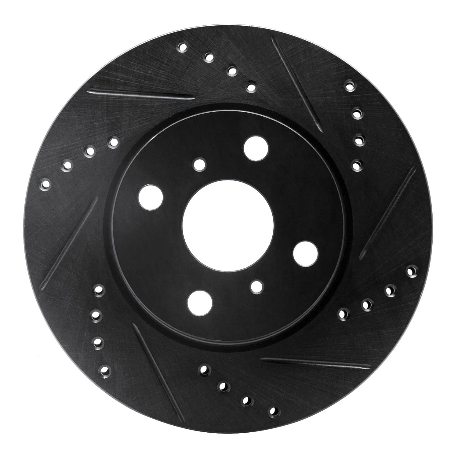 R1 Concepts 12-15 Scion IQ Front Right Drilled & Slotted Black Brake Rotor