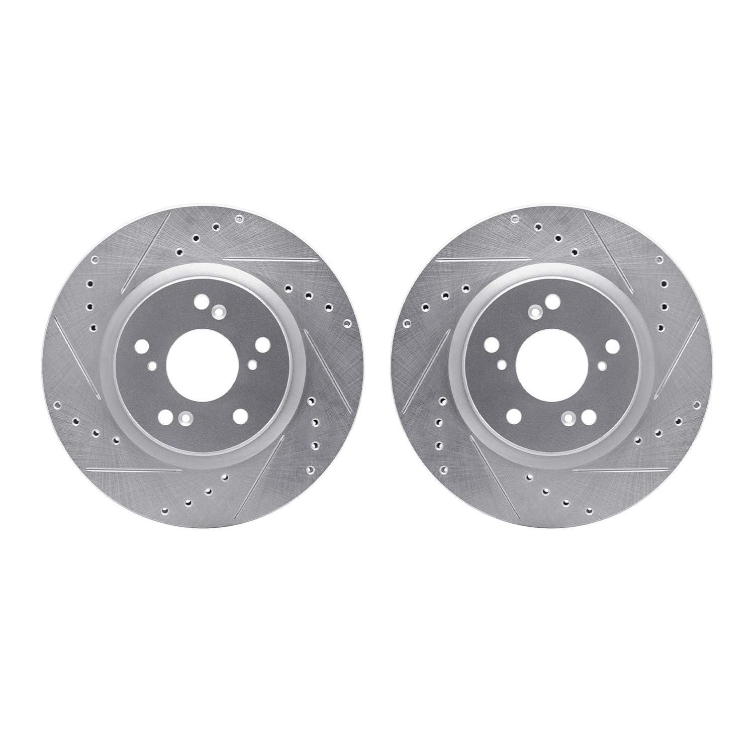 R1 Concepts 12-16 Honda CR-V Front Drilled & Slotted Silver Brake Rotor Set