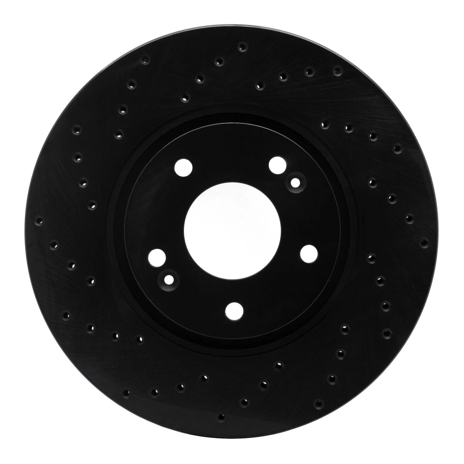 R1 Concepts 12-16 Kia Sportage Front Left Drilled Black Brake Rotor