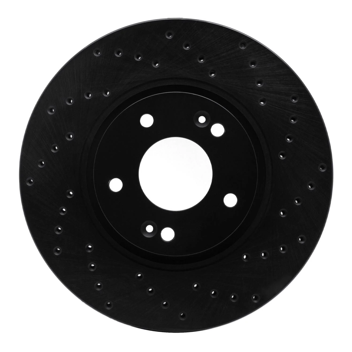 R1 Concepts 12-16 Kia Sportage Front Right Drilled Black Brake Rotor