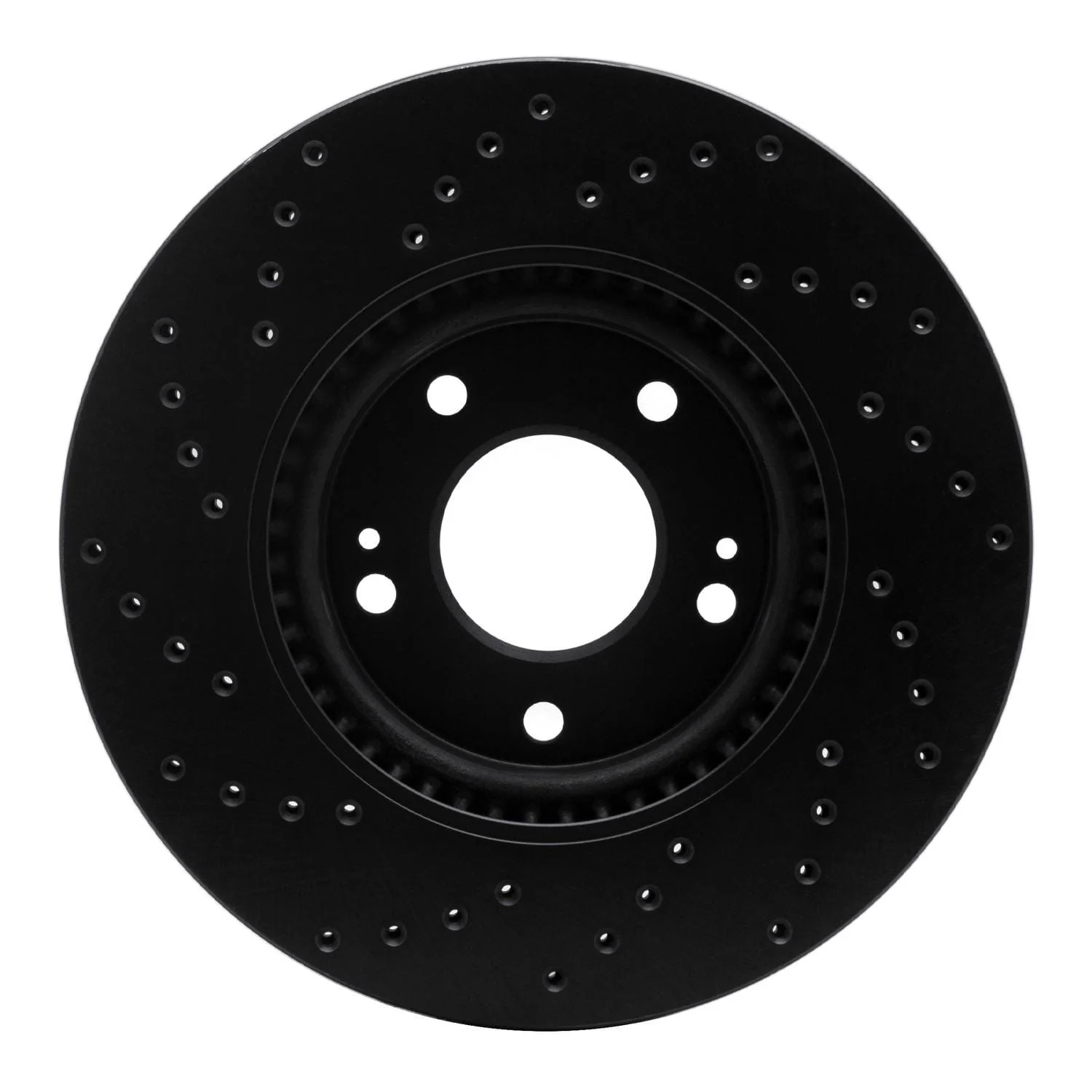 R1 Concepts 12-16 Kia Sportage Front Right Drilled Black Brake Rotor - Image 2