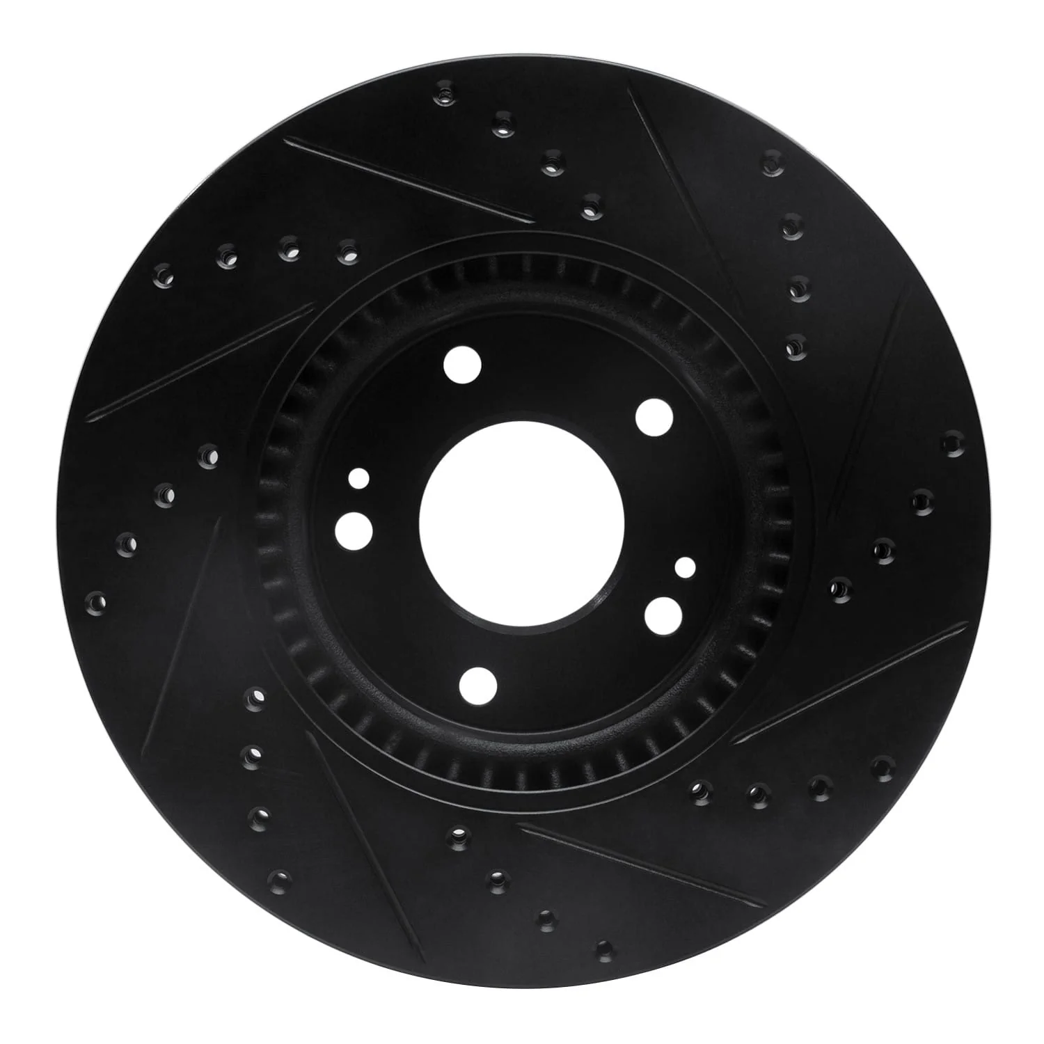 R1 Concepts 12-16 Kia Sportage (USA/Canada) Front Left Drilled & Slotted Black Brake Rotor - Image 2