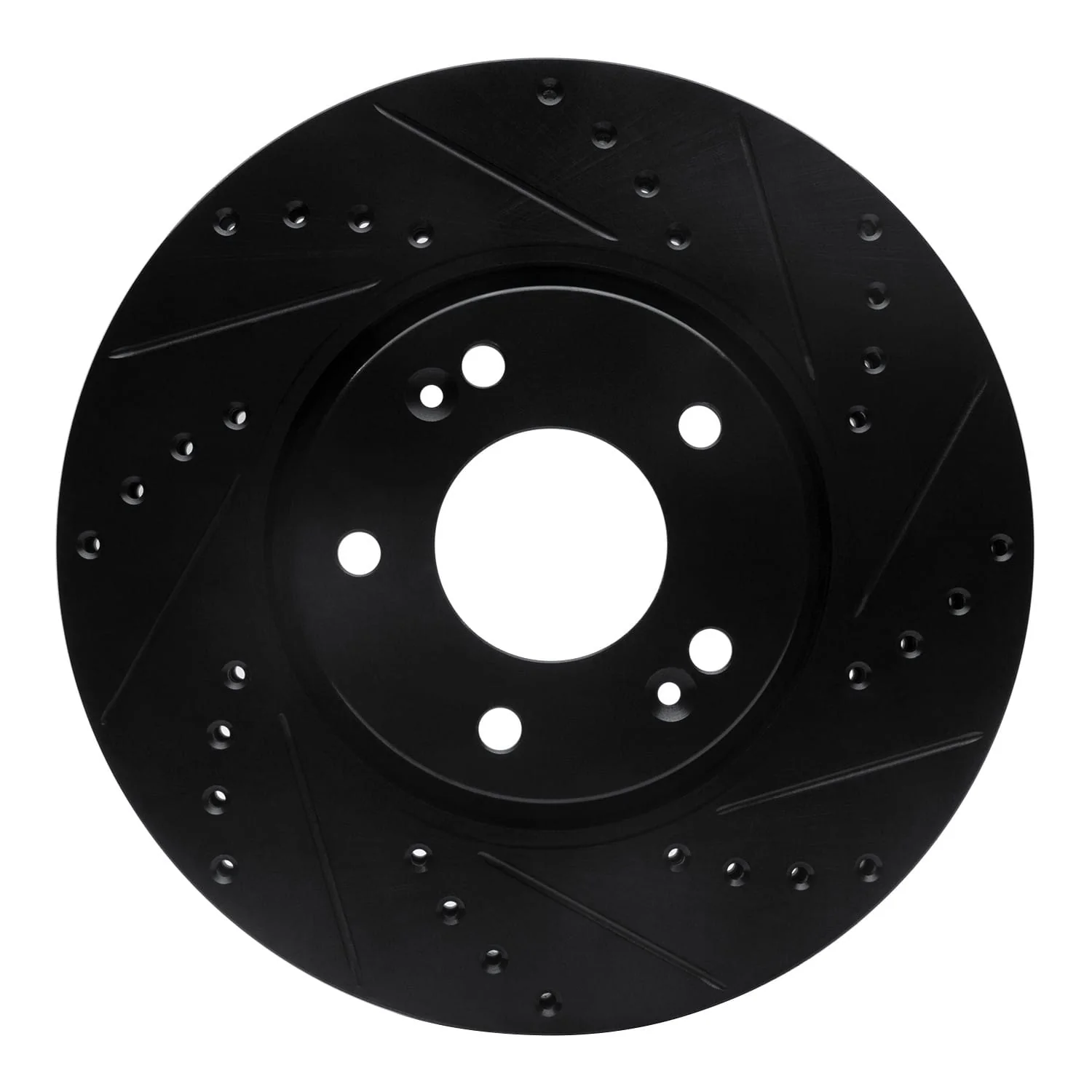 R1 Concepts 12-16 Kia Sportage (USA/Canada) Front Right Drilled & Slotted Black Brake Rotor
