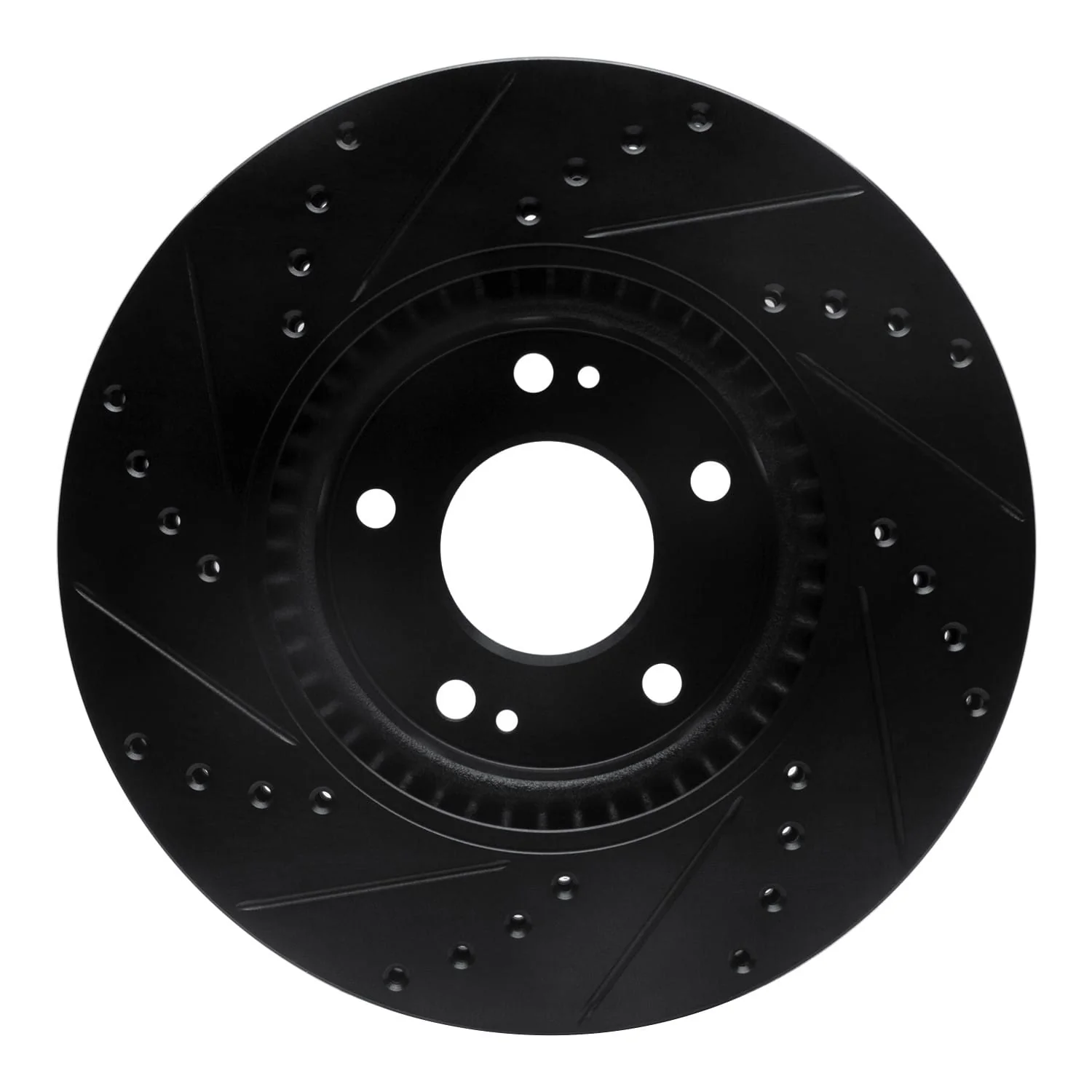 R1 Concepts 12-16 Kia Sportage (USA/Canada) Front Right Drilled & Slotted Black Brake Rotor - Image 2