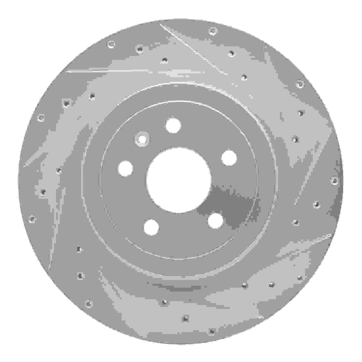 R1 Concepts 12-16 Tesla Model S Rear Right Drilled & Slotted Silver Brake Rotor