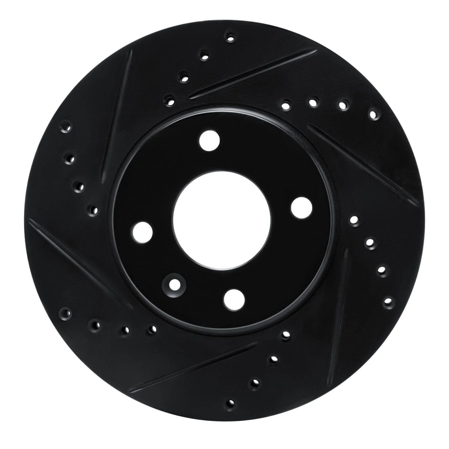 R1 Concepts 12-17 Chevrolet SONIC (Mexico) Front Left Drilled & Slotted Black Brake Rotor
