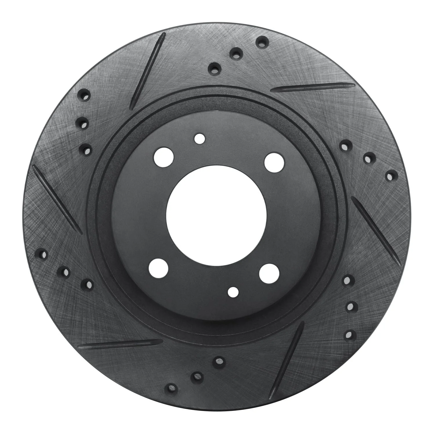 R1 Concepts 12-17 Mitsubishi I-MIEV Front Left Drilled & Slotted Black Brake Rotor