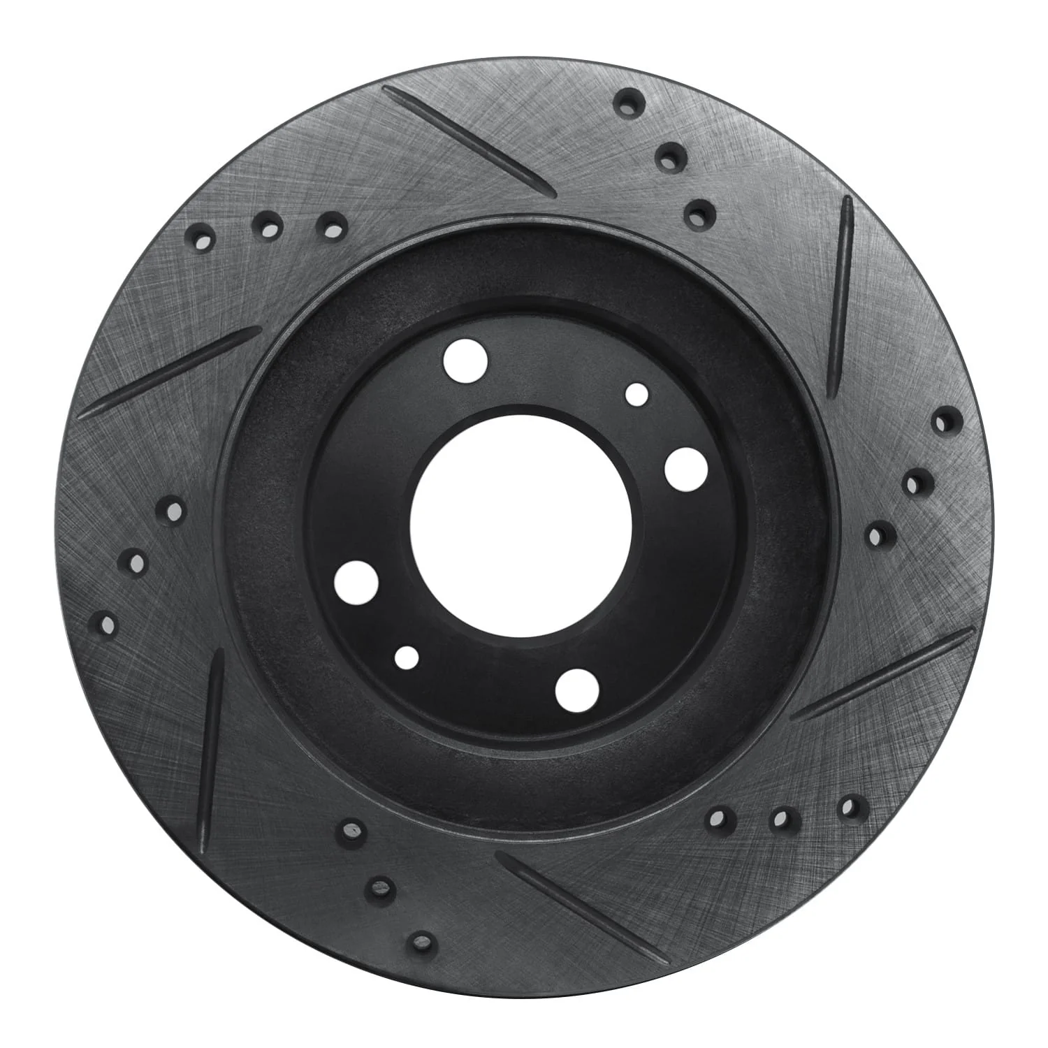 R1 Concepts 12-17 Mitsubishi I-MIEV Front Left Drilled & Slotted Black Brake Rotor - Image 2