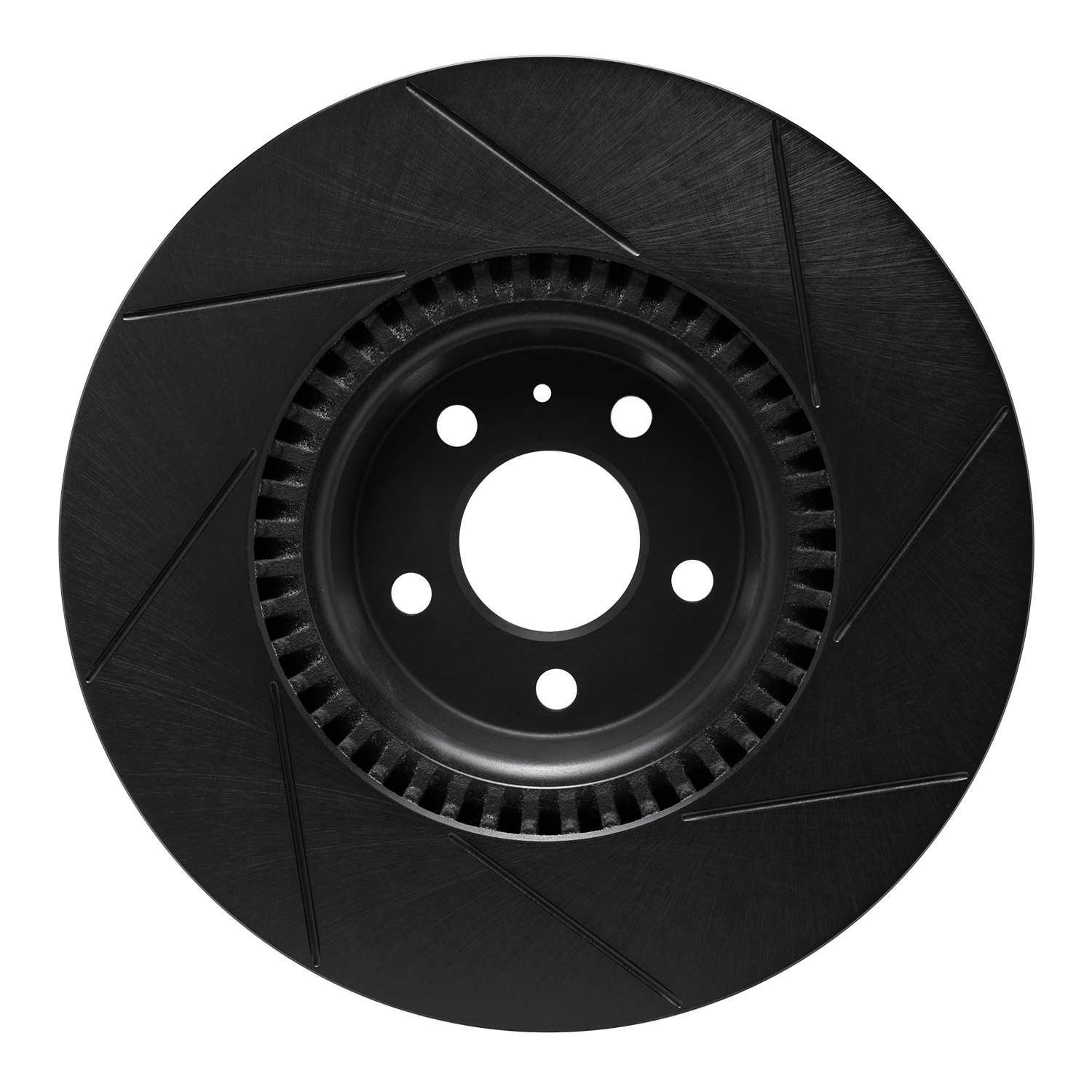 R1 Concepts 12-18 Audi A6 FWD Front Left Slotted Black Brake Rotor - Image 2