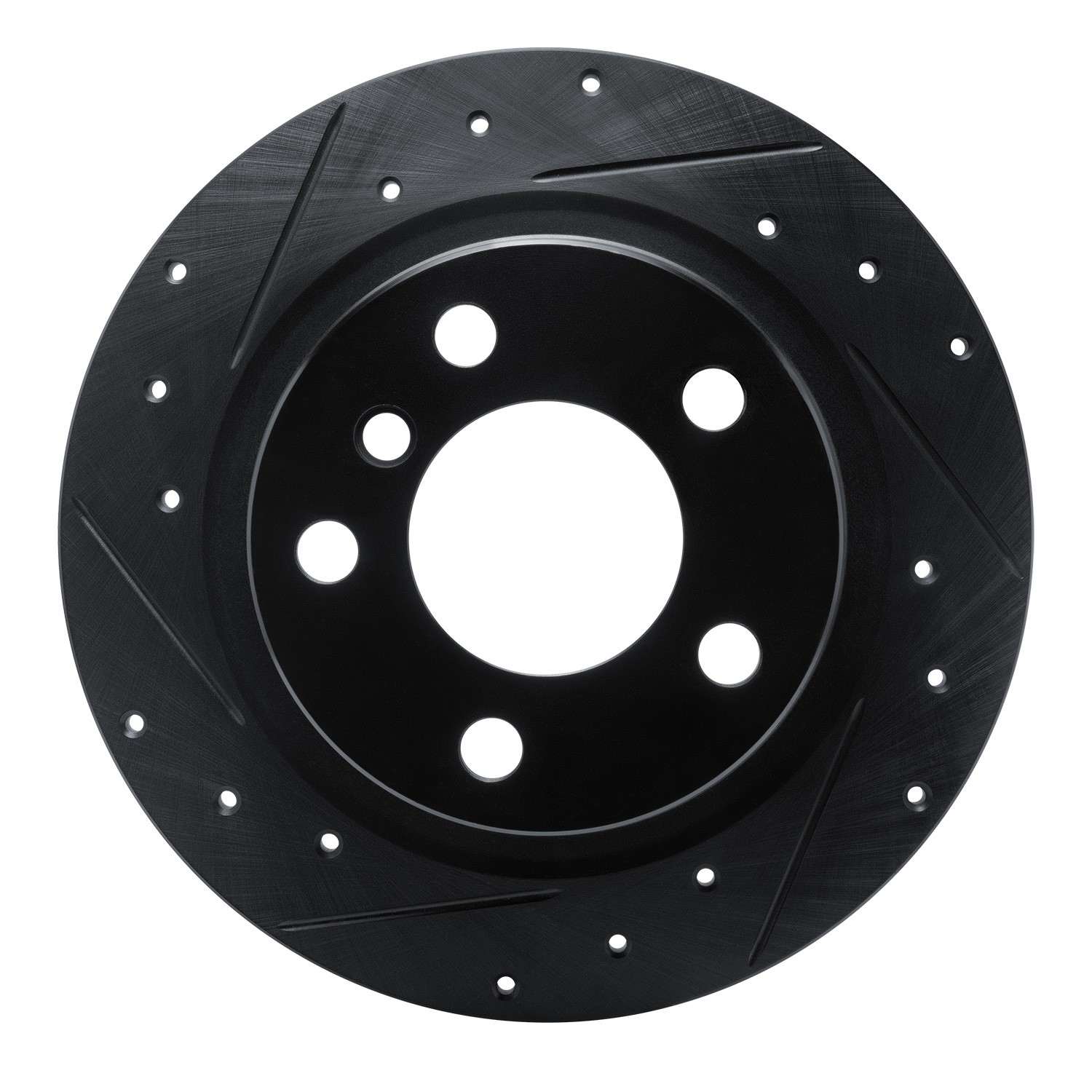 R1 Concepts 12-18 BMW 118i (Mexico) Rear Left Drilled & Slotted Black Brake Rotor