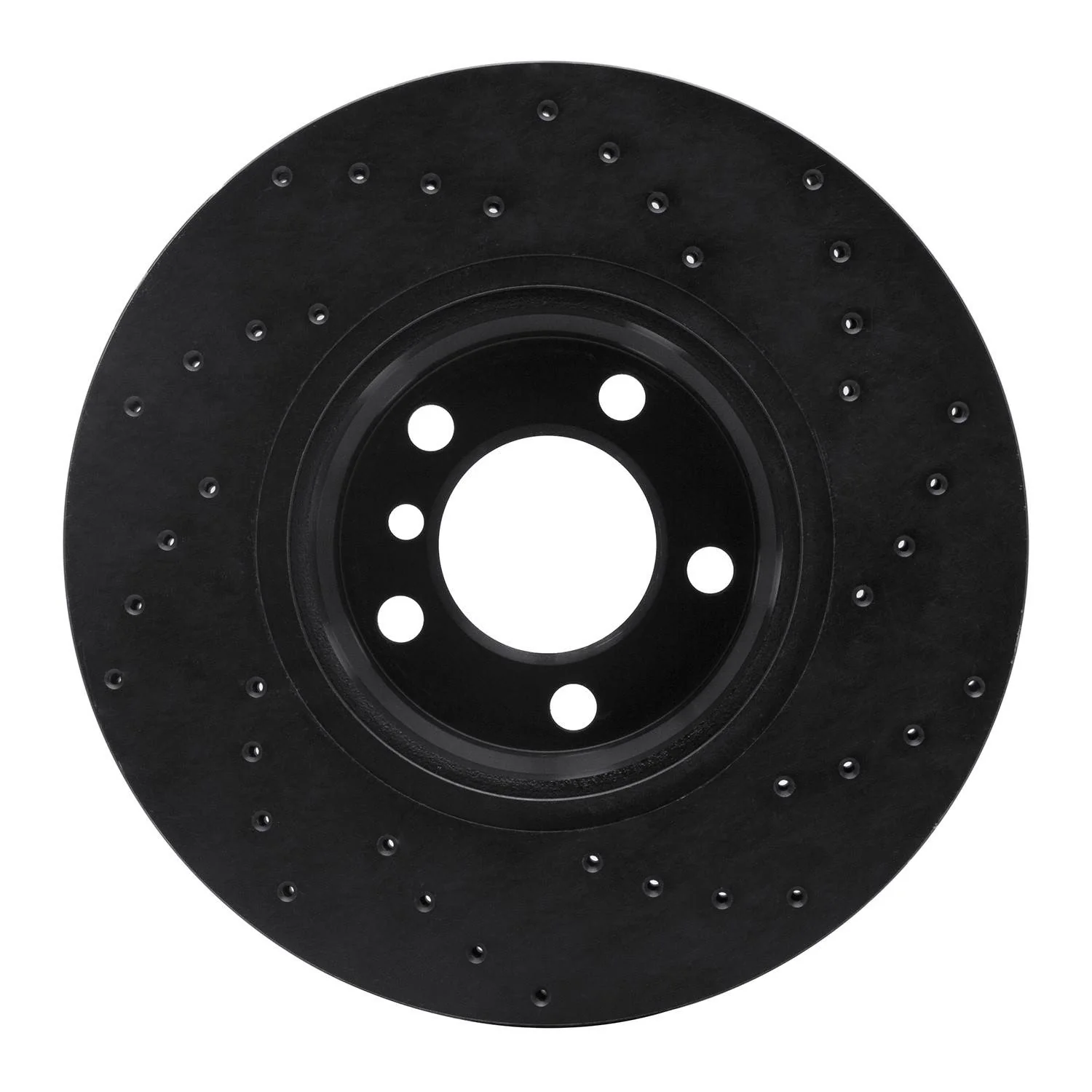 R1 Concepts 12-18 BMW 228i Front Left Drilled Black Brake Rotor - Image 2