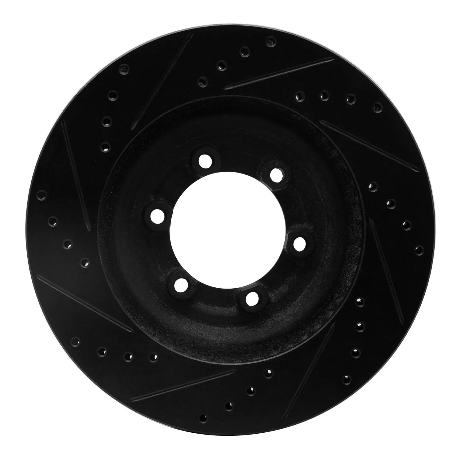 R1 Concepts 12-18 Chevrolet Colorado Front Right Drilled & Slotted Black Brake Rotor - Image 2