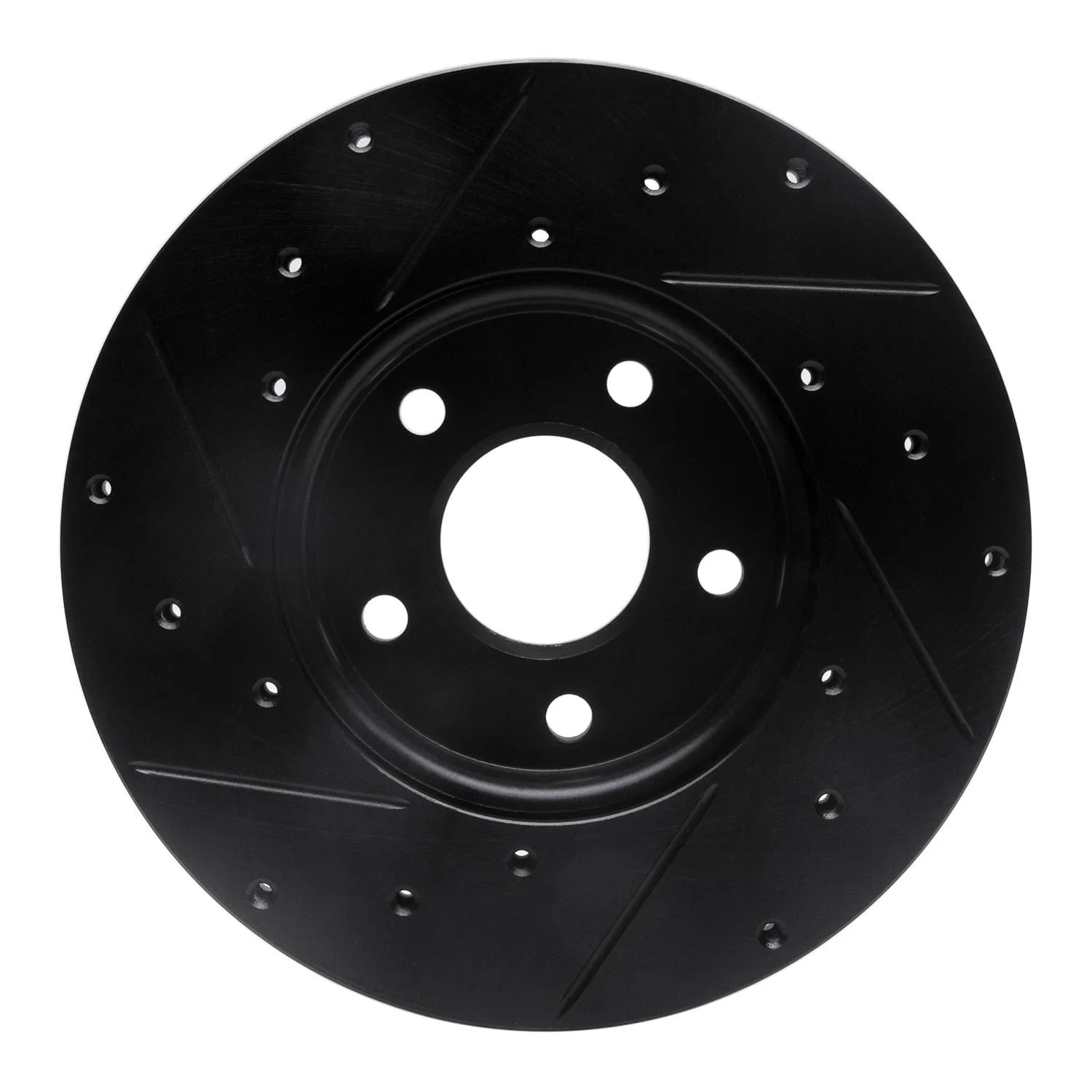 R1 Concepts 12-18 Ford C-MAX Front Right Drilled & Slotted Black Brake Rotor - Image 2