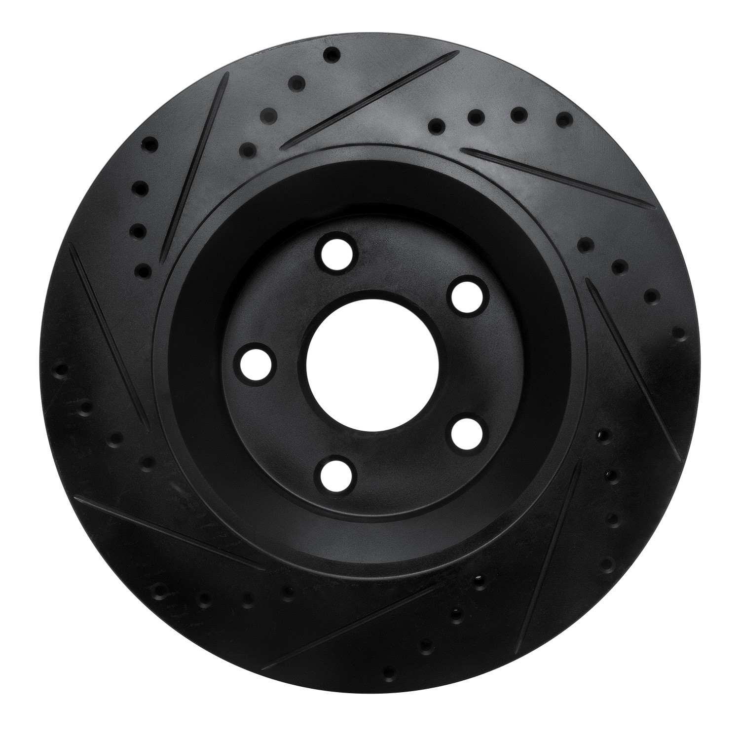R1 Concepts 12-18 Jeep Wrangler Front Right Drilled & Slotted Black Brake Rotor - Image 2