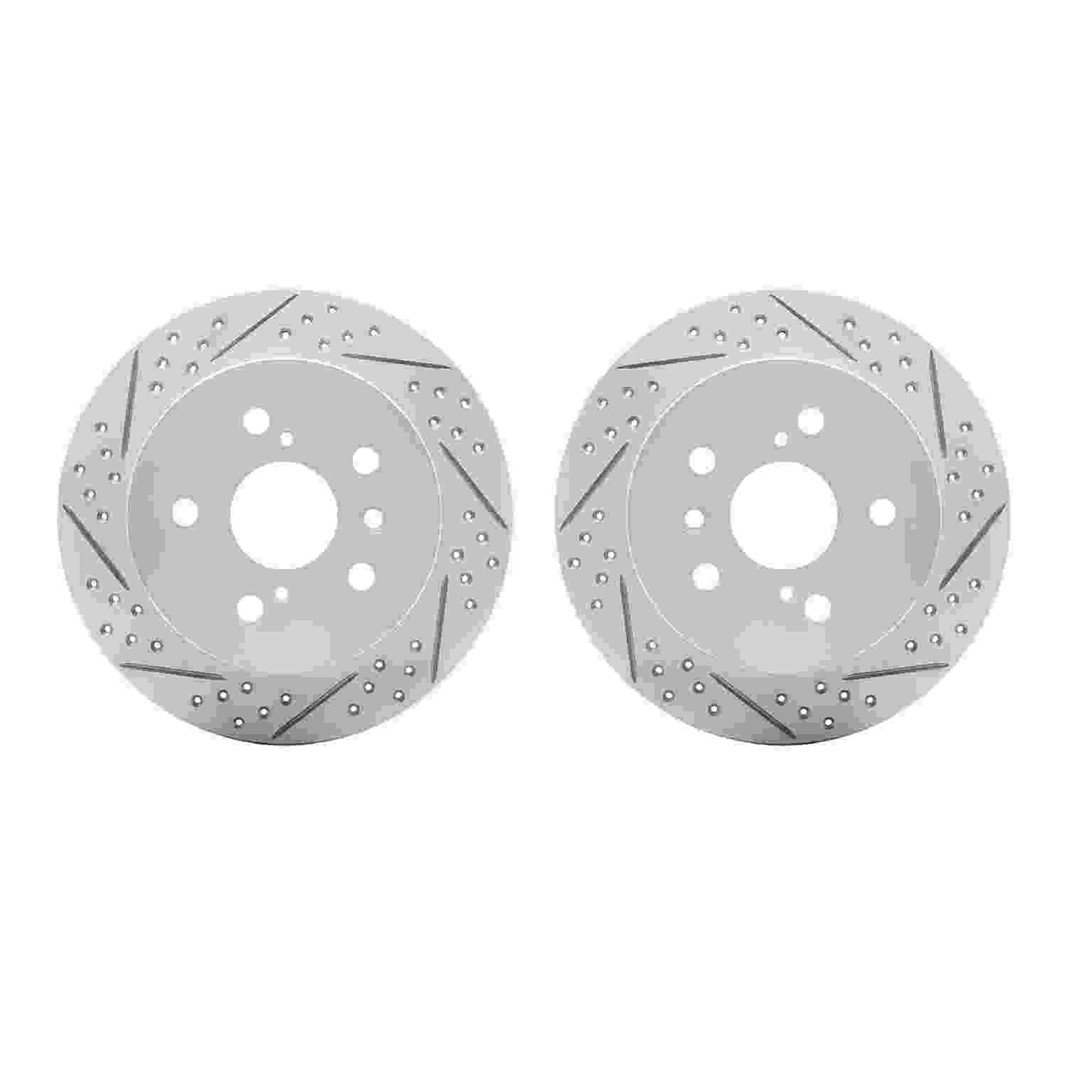 R1 Concepts 12-18 Lexus ES350 Rear Drilled & Slotted Carbon Coated Brake Rotor Set