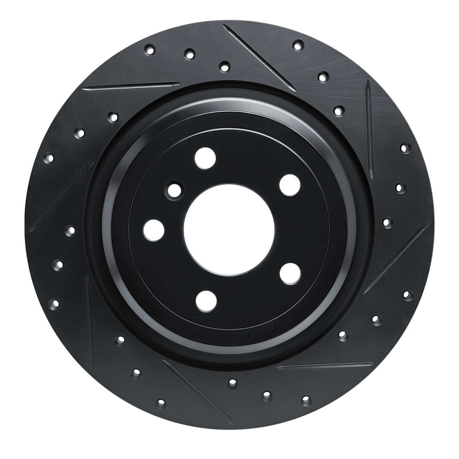 R1 Concepts 12-18 Mercedes-Benz GLE350 Rear Right Drilled & Slotted Black Brake Rotor