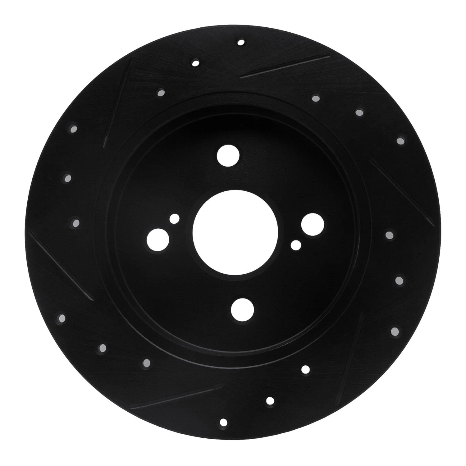 R1 Concepts 12-18 Toyota Yaris (USA/Canada) Rear Right Drilled & Slotted Black Brake Rotor - Image 2
