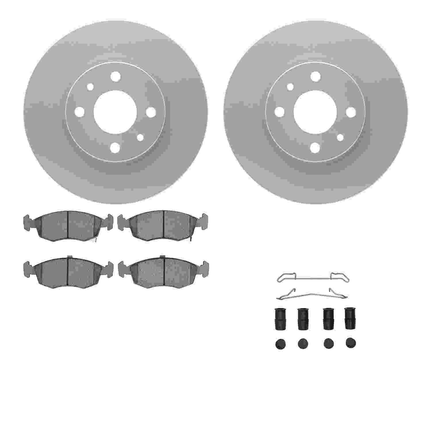 R1 Concepts 12-19 Fiat 500 Front Carbon Coated Brake Rotor Set w/Optimum OE Pads and Hardware