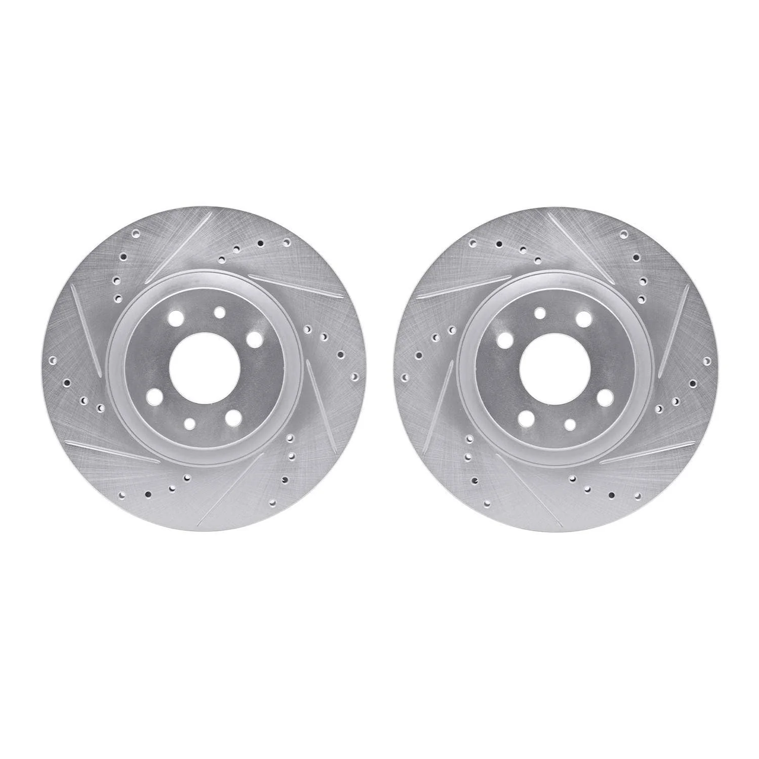 R1 Concepts 12-19 Fiat 500 Front Drilled & Slotted Silver Brake Rotor Set