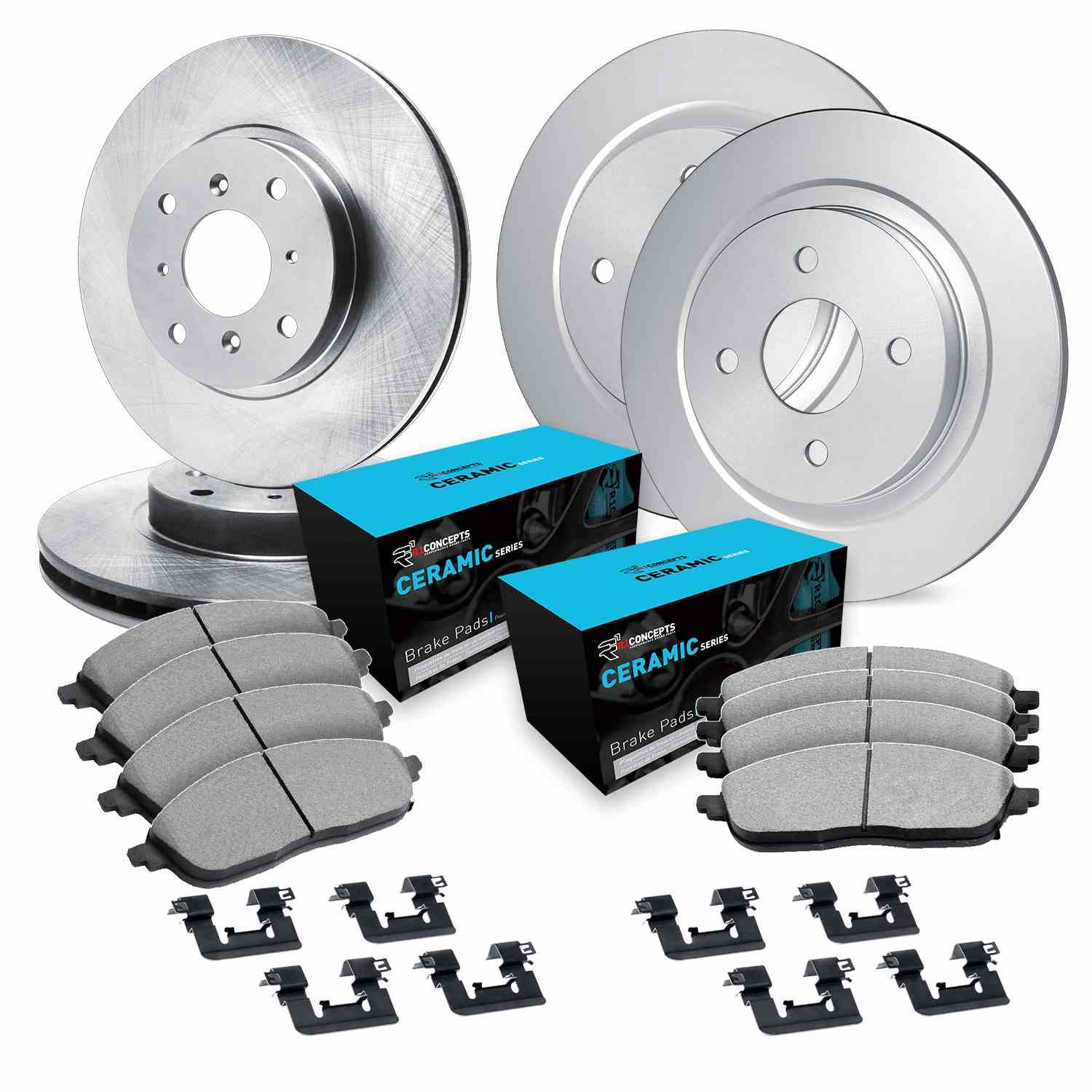 R1 Concepts 12-19 Fiat 500 Front & Rear Brake Rotor Set w/Ceramic Pads and Hardware