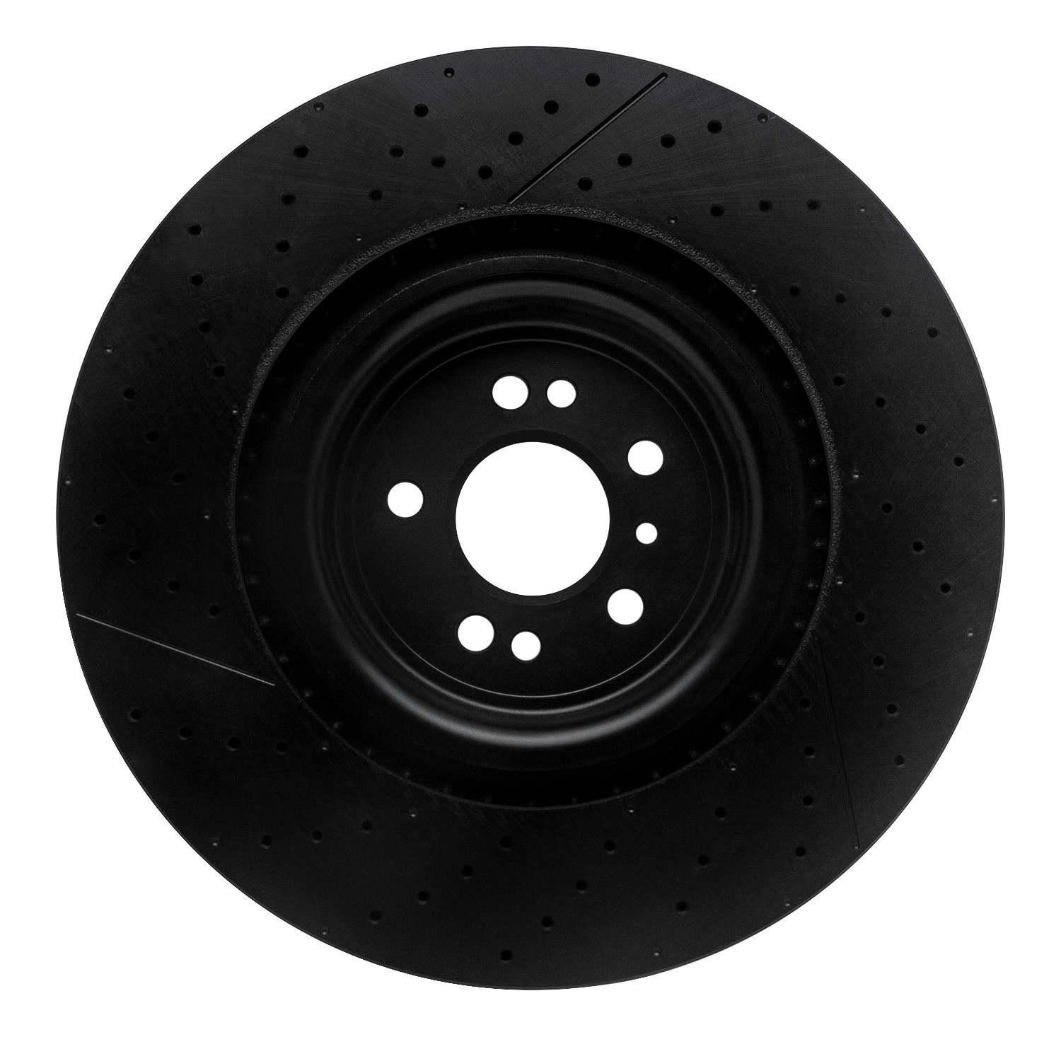 R1 Concepts 12-19 Mercedes-Benz GL63 AMG Front Drilled & Slotted Black Brake Rotor - Image 2