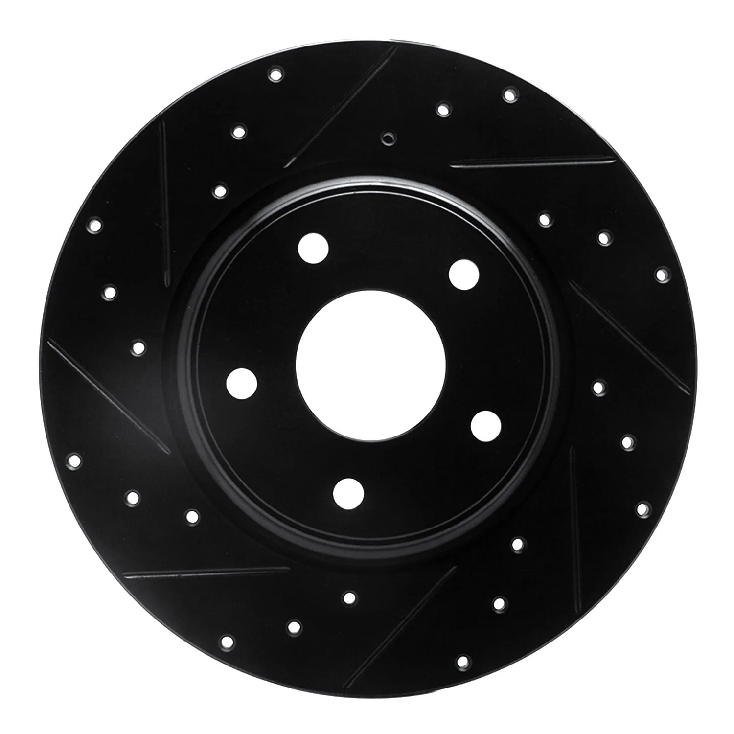 R1 Concepts 12-20 Chrysler Town & Country Rear Left Drilled & Slotted Black Brake Rotor