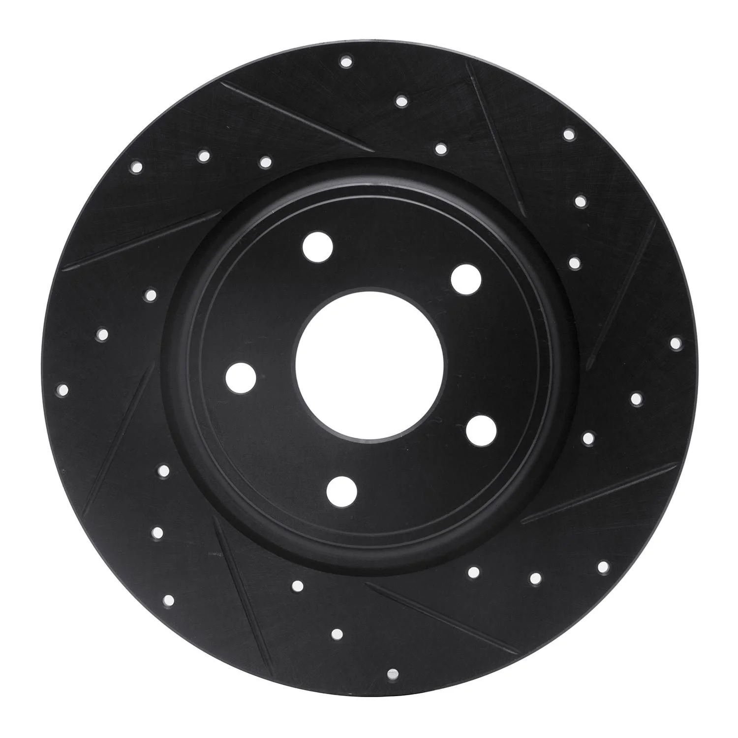 R1 Concepts 12-20 Chrysler Town & Country Rear Right Drilled & Slotted Black Brake Rotor