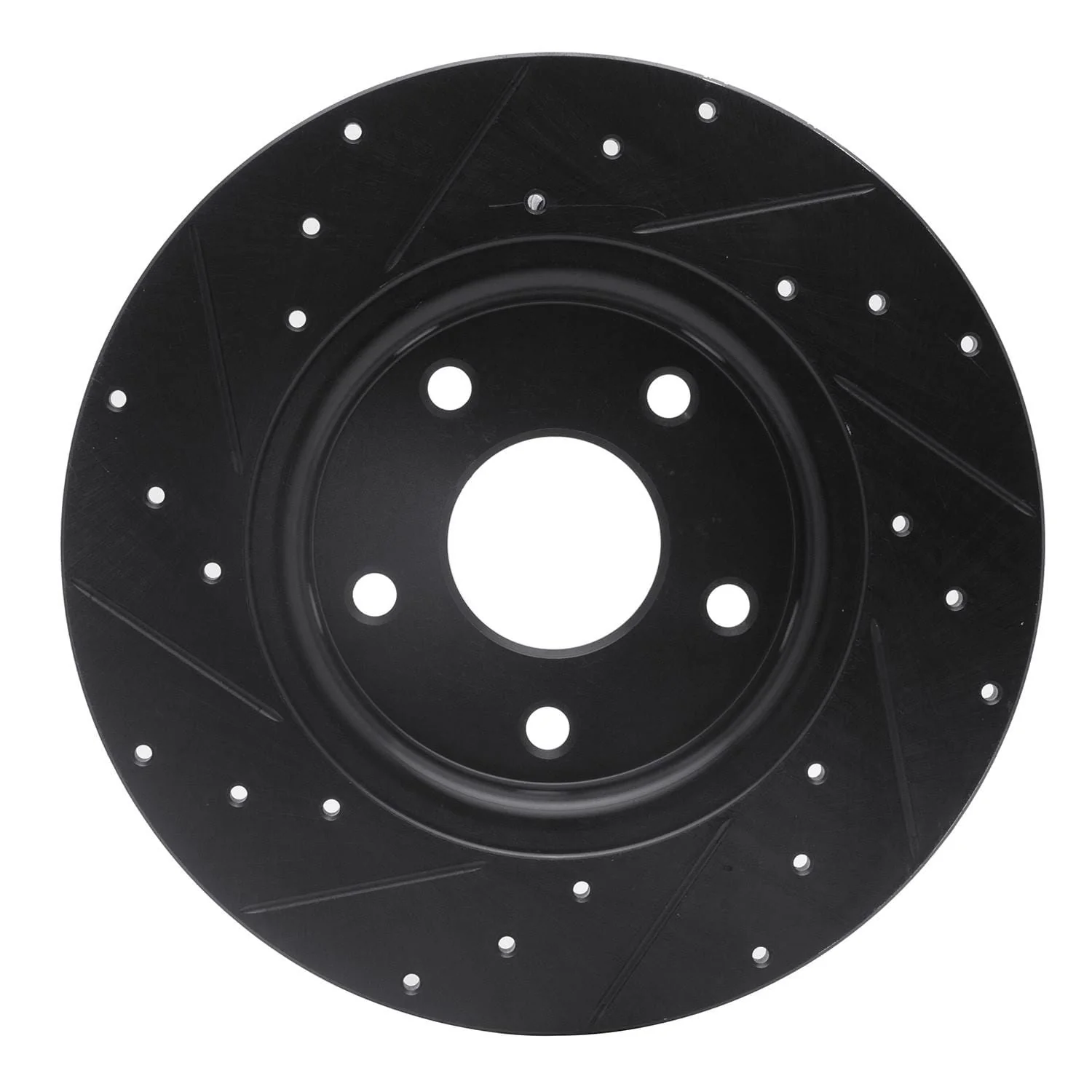 R1 Concepts 12-20 Chrysler Town & Country Rear Right Drilled & Slotted Black Brake Rotor - Image 2