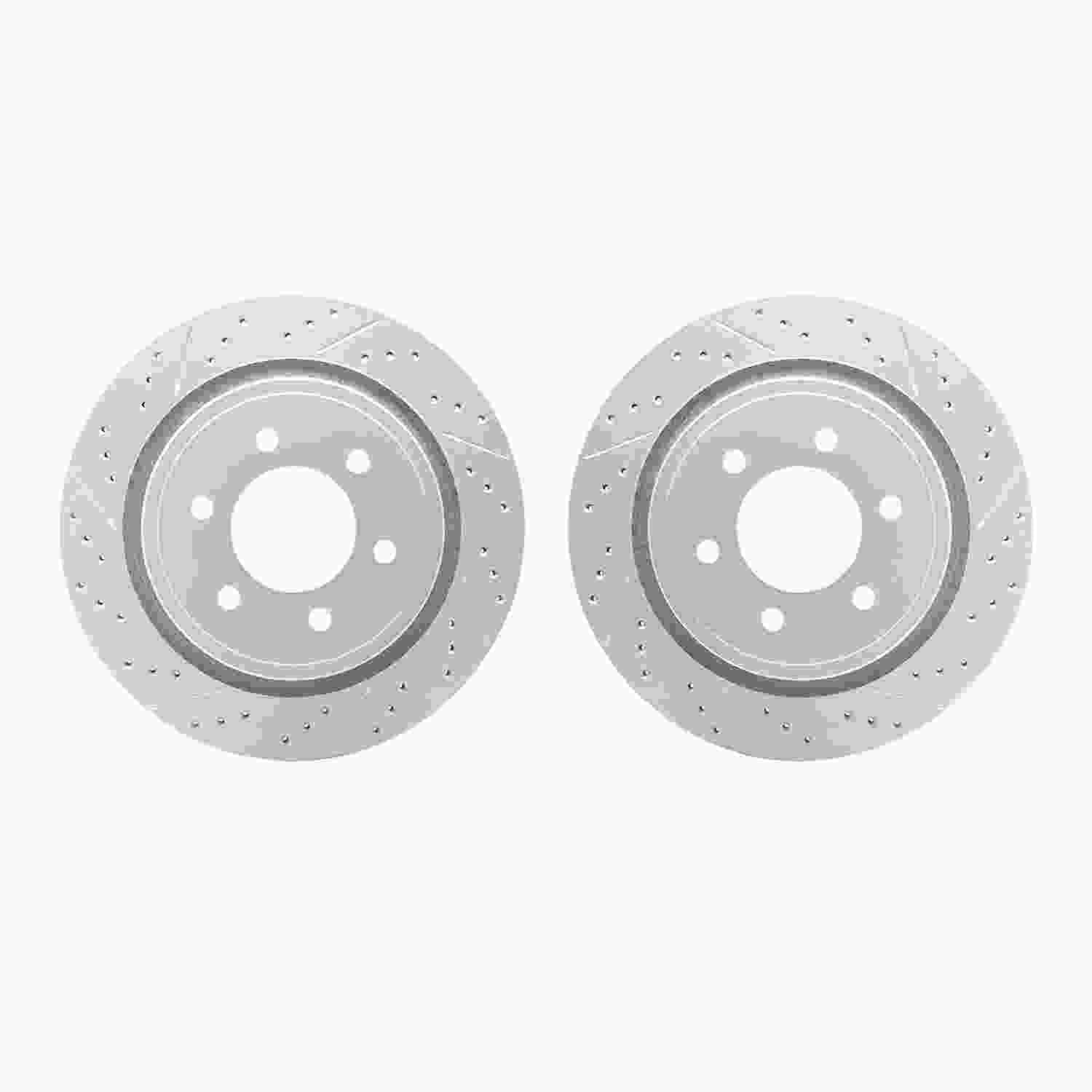 R1 Concepts 12-20 Ford F-150 Rear Drilled & Slotted Carbon Coated Brake Rotor Set