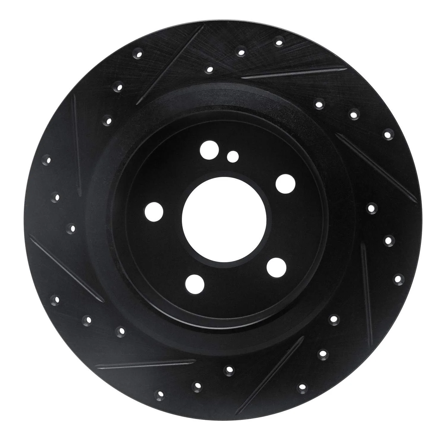 R1 Concepts 12-20 Mercedes-Benz SLC300 Rear Right Drilled & Slotted Black Brake Rotor - Image 2