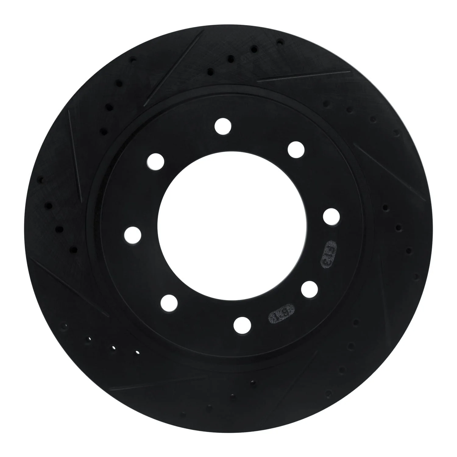 R1 Concepts 12-21 Nissan NV1500 Front Left Drilled & Slotted Black Brake Rotor