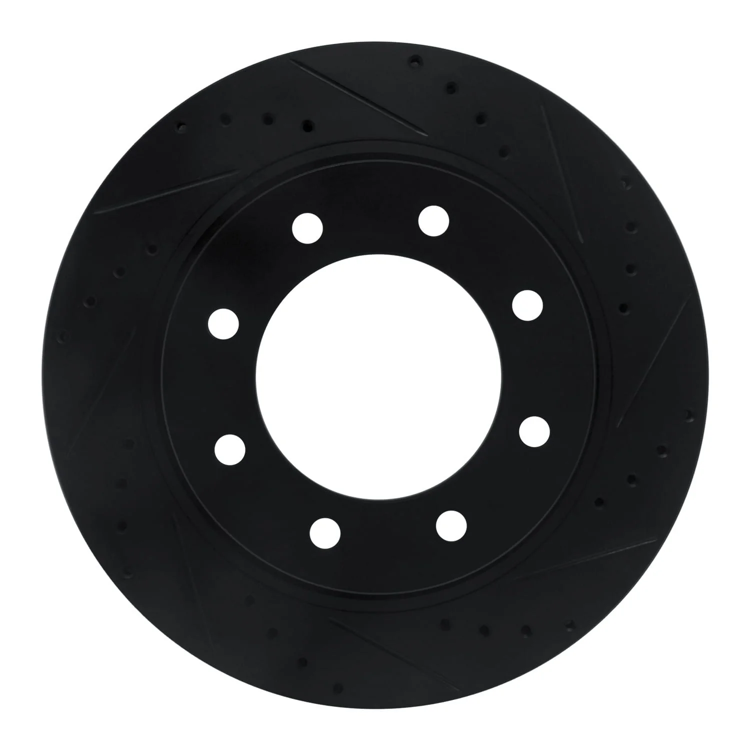 R1 Concepts 12-21 Nissan NV1500 Front Right Drilled & Slotted Black Brake Rotor