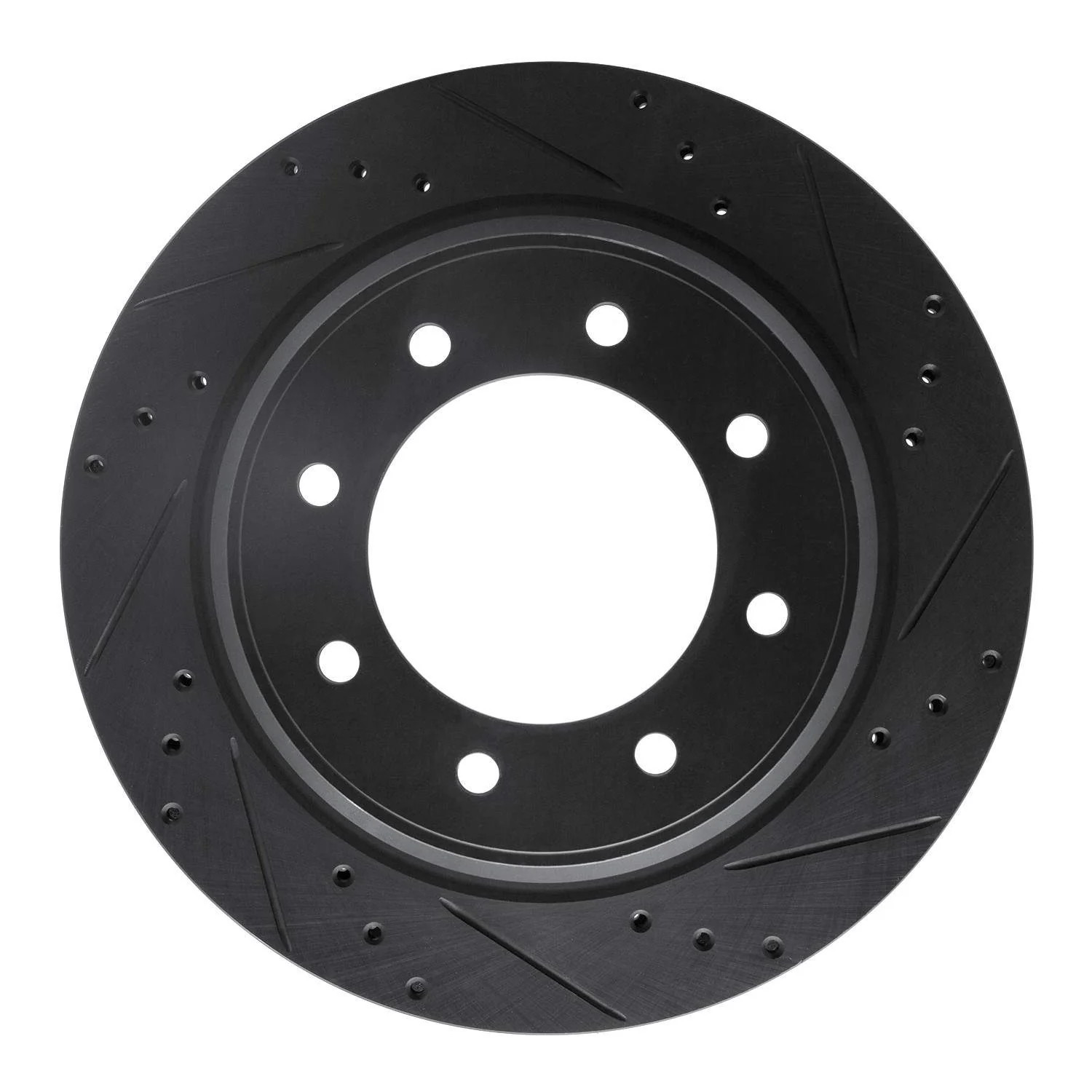 R1 Concepts 12-21 Nissan NV1500 Rear Right Drilled & Slotted Black Brake Rotor