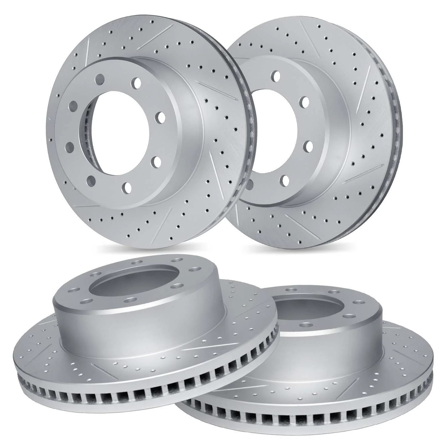 R1 Concepts 12-21 Nissan NV2500 Front & Rear Drilled & Slotted Carbon Coated Brake Rotor Set