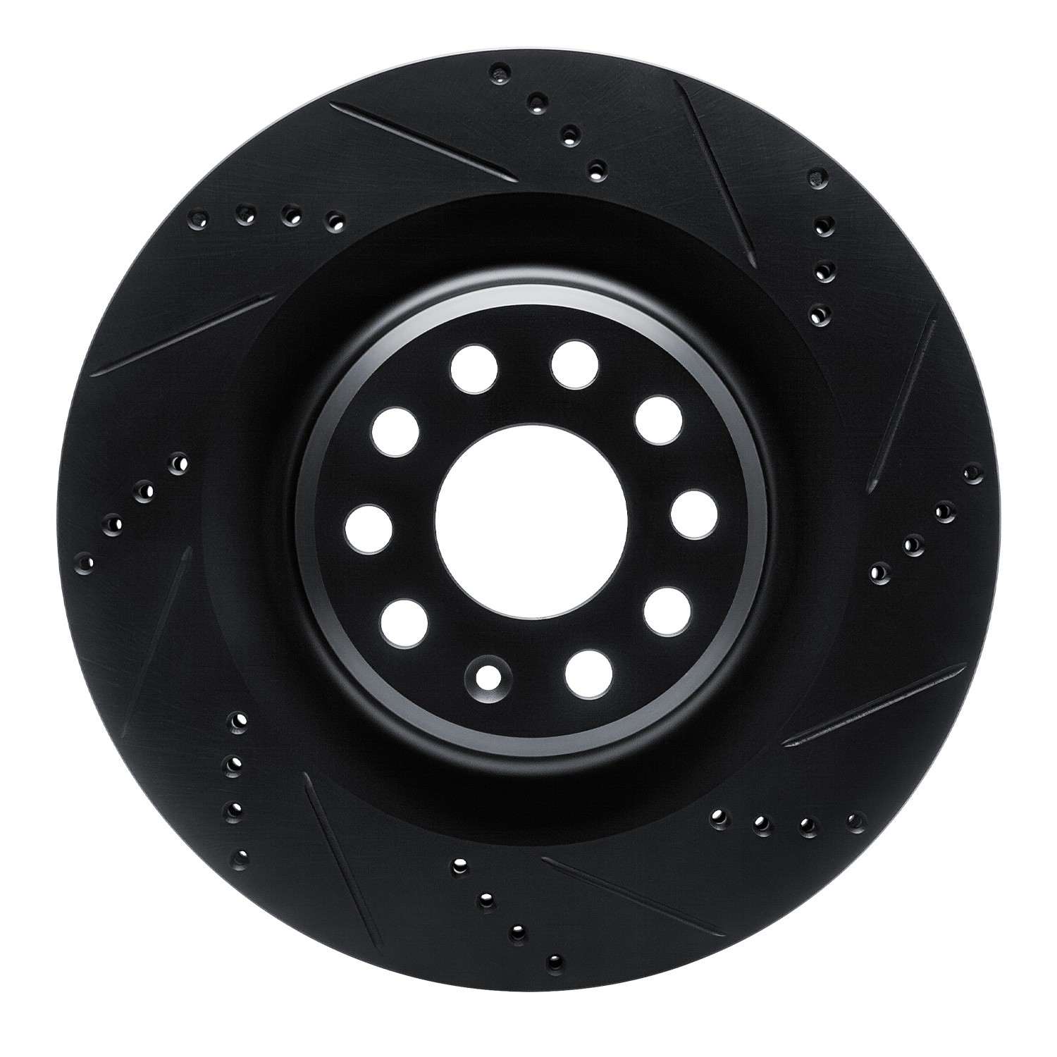 R1 Concepts 12-21 Tesla Model S Rear Right Drilled & Slotted Black Brake Rotor