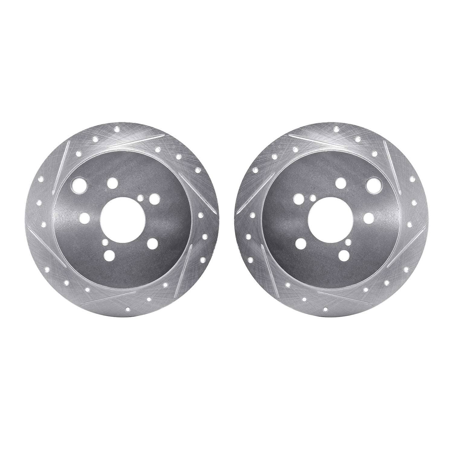 R1 Concepts 12-23 Subaru XV Crosstrek Rear Drilled & Slotted Silver Brake Rotor Set